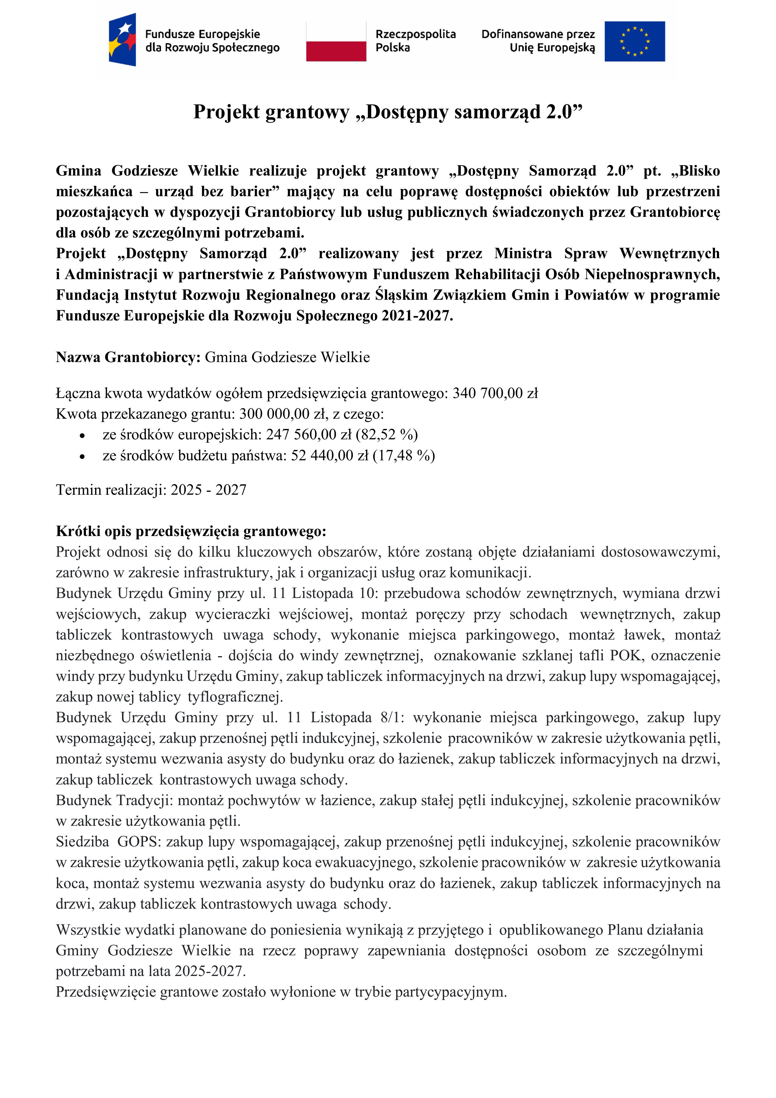 opis projektu dostepny samorzad